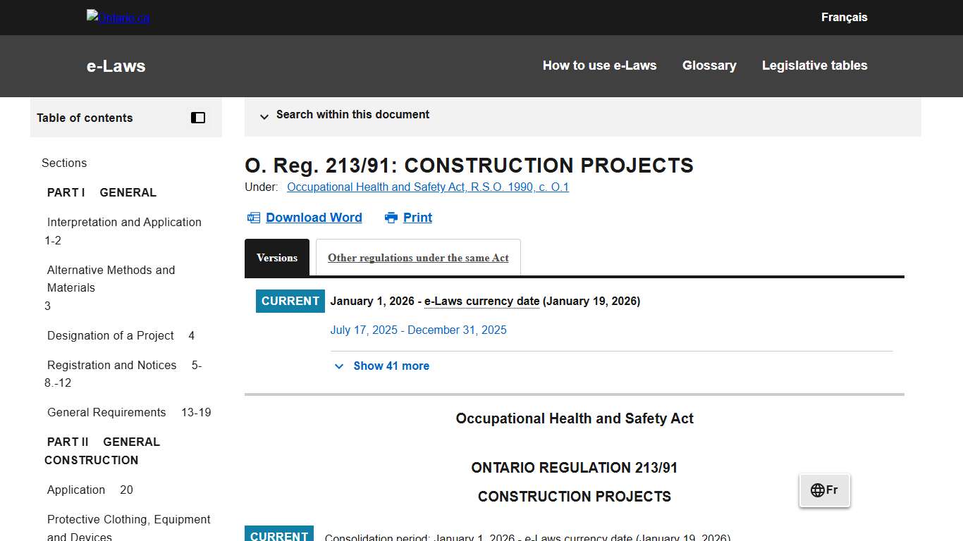 O. Reg. 213/91 CONSTRUCTION PROJECTS | ontario.ca